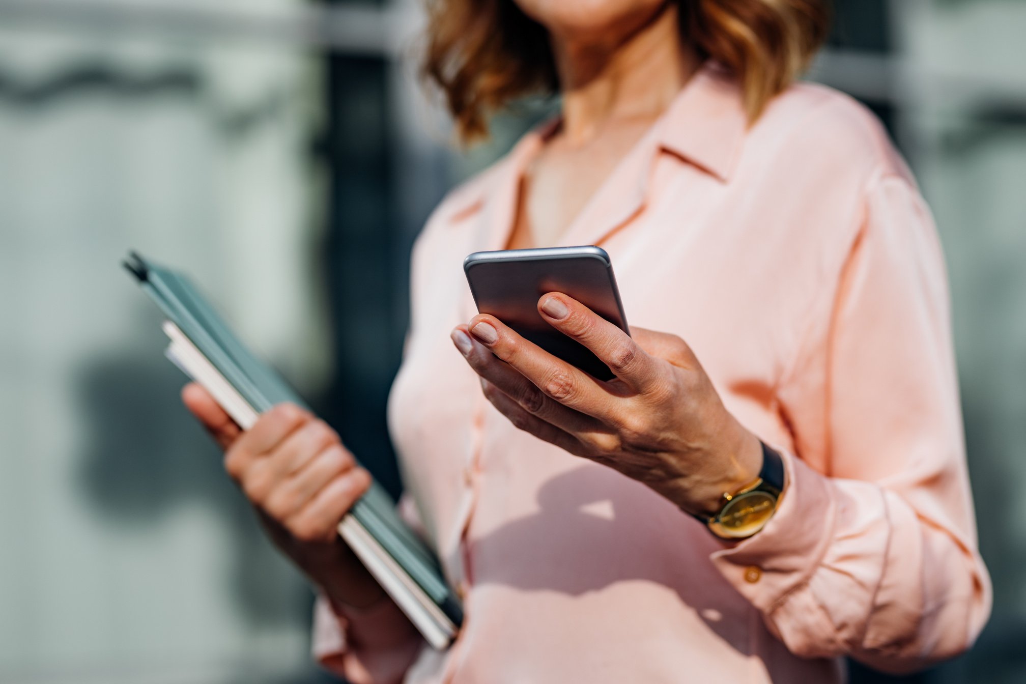 A Woman Holding Cell Phone